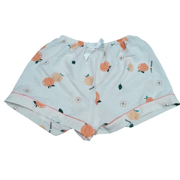 Peachy Crinkle Short Sleeve Shorts Pajama Set Womens Small - Picture 5 of 8